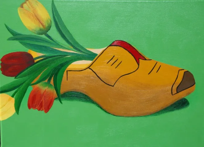 Klomp met tulpen
